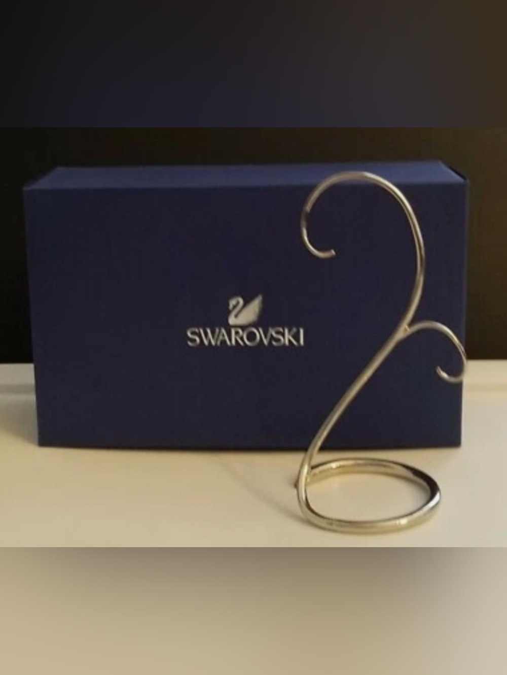 Swarovski Silver Curved Christmas Ornament  Stand